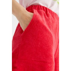 Red mid-rise shorts